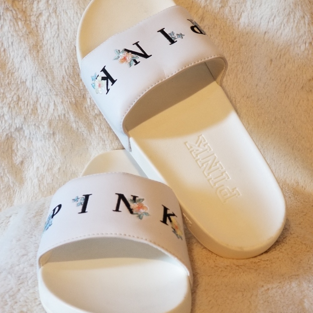 Victoria's Secret PINK Logo Single Strap Slides